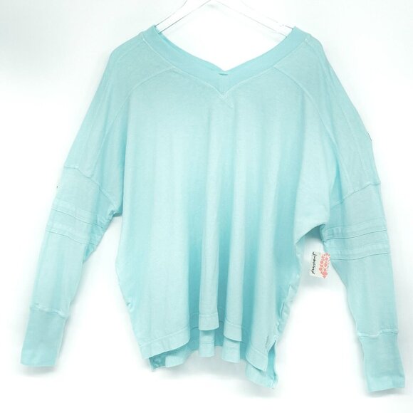 NEW Free People Womens Long Sleeve Tee Size M All Star Layer Oversize Poolside - Picture 3 of 16